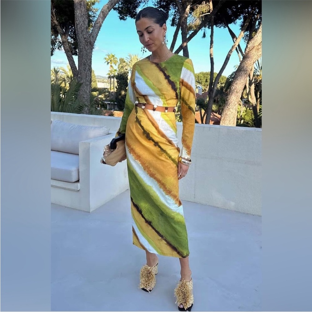 NWT Never Fully Dressed cut-out waist midaxi dress in green ombre Alba dress